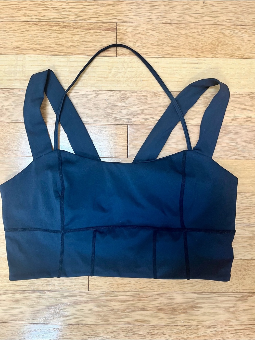 Free People Movement Black Strappy Sports Bra Top LG